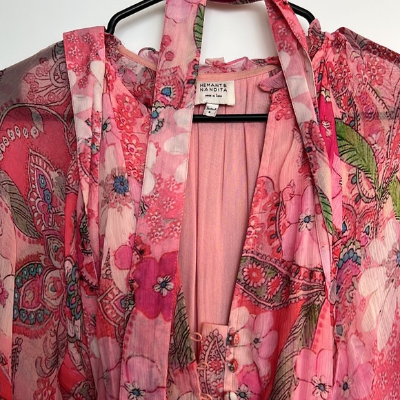 HEMANT AND NANDITA x REVOLVE Sage Romper in Pink - Picture 5 of 5